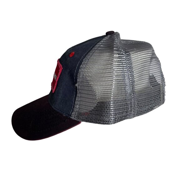 Snap On Denim Mesh Trucker Cap Red Logo Patch Adjustable Back Hat NEW - Picture 2 of 8